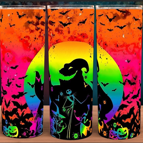 Oogie Boogie  Nightmare Before Christmas Rainbow Sun Rise Tumbler 20oz - Picture 1 of 3